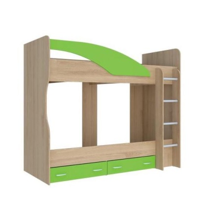 Кровать Двухъярусная (Д-2032хВ-1700хГ-1000 мм)/Разные Цвета