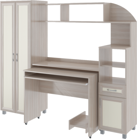 Детская стенка "Пятёрочка" (Ш-1900 х Г-420 х В-1660 мм)/Шимо Светлый