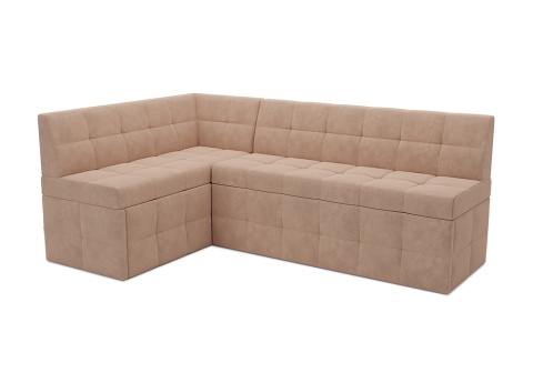 Кухонный угловой диван дельфин Атлантис велюр бежевый