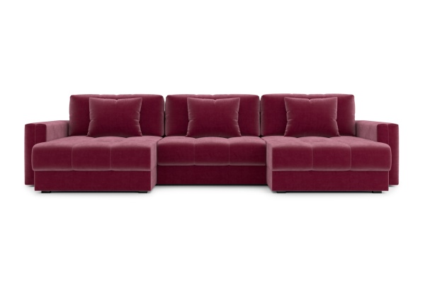 Диван п-образный тик-так Монарх М1О2 бордовый