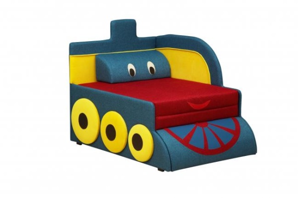 Диван-Тахта Мася-7 Паравозик Синий (Ш-1120 × В-890 × Г-900 мм)